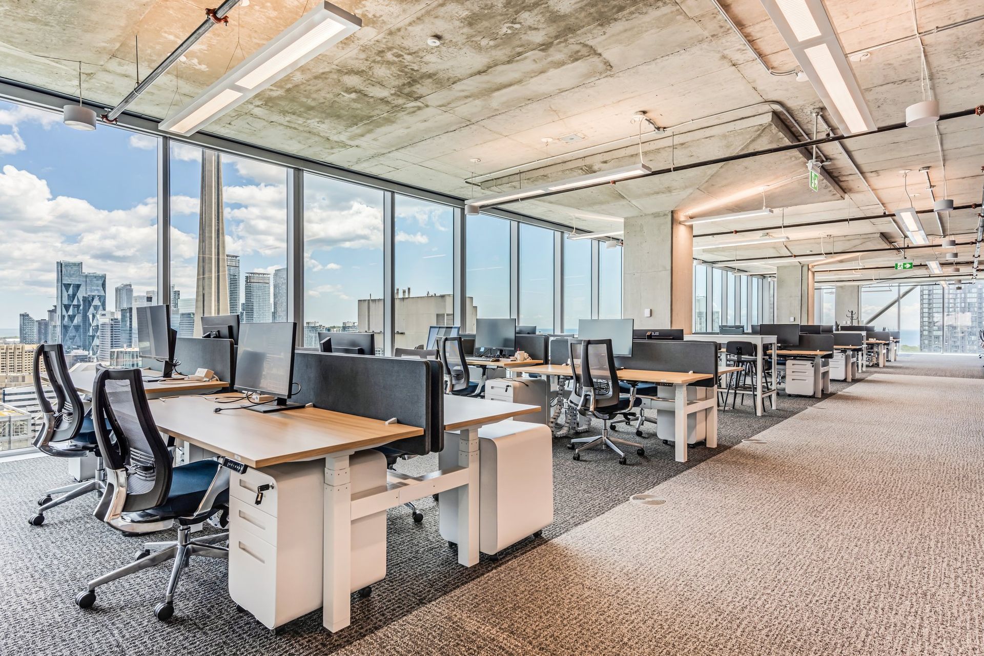 Open office space with sound masking applied